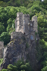 Fototapeta na wymiar Rheinstein, fortified castle, Rhineland-Palatinate, on the Rhine, Germany,