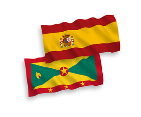 Flags of Grenada and Spain on a white background