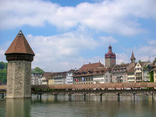 Fototapeta premium Chapel Bridge in Luzerne, Switzerland
