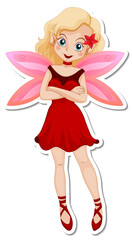 Beautiful fairy cartoon character sticker
