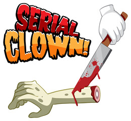 Serial clown text design for Halloween festival