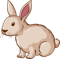 Fototapeta na wymiar White rabbit cartoon on white background