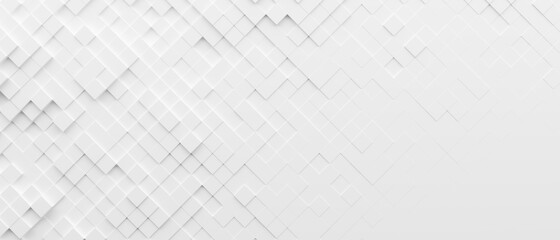 White Squares Tiled Style Background With Copy Space.