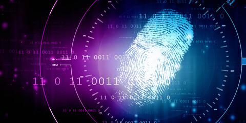 Fingerprint Scanning Technology Concept 2d Illustration