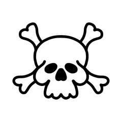 Fototapeta premium vector linear skull icon, black outline, white background