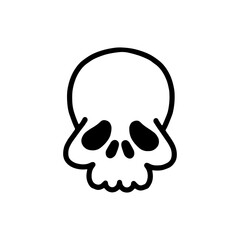 vector linear skull icon, black outline, white background