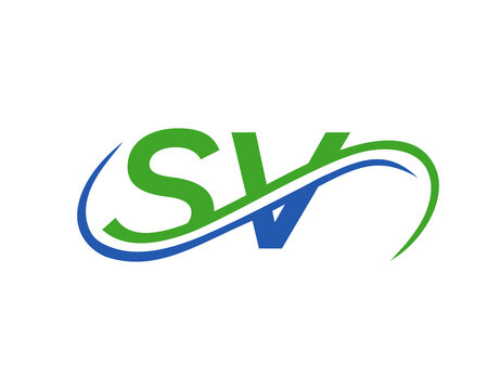 SV Letter Linked Business Logo. SV Logo Design. SV logo Design for Financial, Development, Investment, Real Estate And Management Company Vector Template