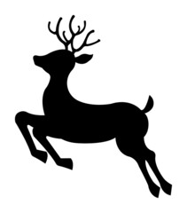 Reindeer (deer) silhouette vector illustration