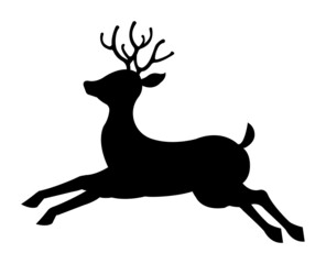 Reindeer (deer) silhouette vector illustration