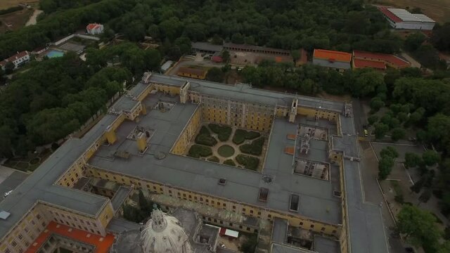 Convento de Mafra, vista aerea, layout ou planta do convento