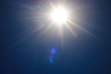 Fototapeta na wymiar sun rays and sun