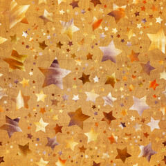 Seamless pattern of star motif in intricate colors and texture. High quality illustration great for kids bedroom or textiles. Luxury glittering detailed starry night textile print for surface design