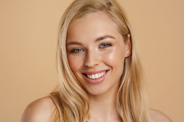 Beauty image of a smiling young blonde woman