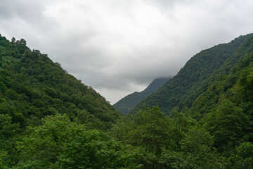 The slopes of the mountains