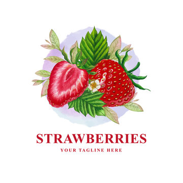 Watercolor Strawberries painting 