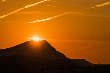 sunrise above the Sainte Victoire mountain