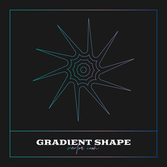 Abstract Geometric icon, shape. Line gradient vector illustration. Trendy hipster logotypes. Web design elements.