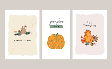 Fototapeta premium Thanksgiving holiday set
