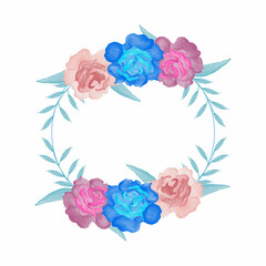 Beautiful elegant watercolor floral frame decoration