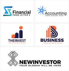 Accounting financial initial S chart people logo design