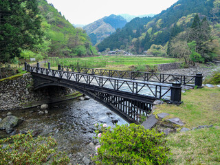 Fototapeta na wymiar 神子畑鋳鉄橋「播但貫く、銀の馬車道 鉱石の道」として日本遺産認定