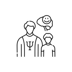 Child psychologist olor line icon. Children learning.