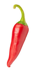 one cayenne peppers isolated on white