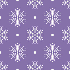 Fototapeta na wymiar Seamless pattern. White snowflakes on blue background. New Year.
