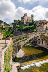 Europe. Italy. Ligure. Dolceaqua. The small bridge
