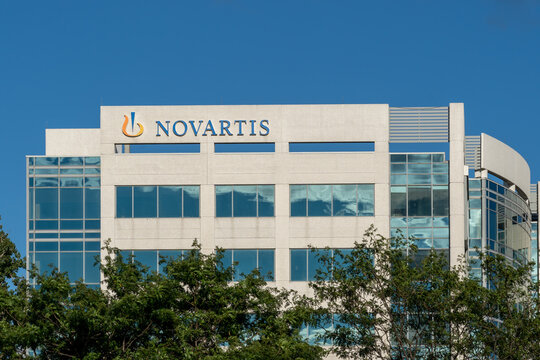 
Dorval, Quebec, Canada - September 3, 2021: Novartis Pharmaceuticals Canada Inc. head office building in Dorval, Quebec, Canada. Novartis is a global healthcare company based in Switzerland. 
