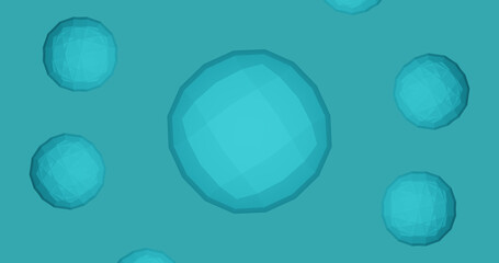 Render with low-poly icospheres of gentle blue color