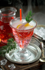 Glasses of wine on a black background.