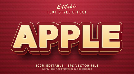 Editable text effect, Apple text on fruit color style effect