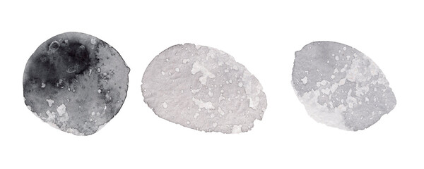 Gray Watercolor Spots. Splashes of watercolor paint. Watercolor background.