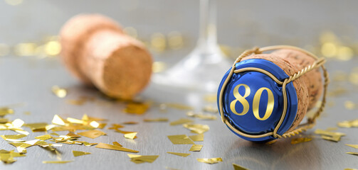 Champagne cap with the Number 80
