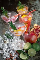 Glasses of wine on a black background.