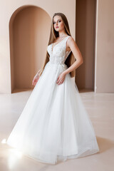 Fototapeta na wymiar Beautiful bride in a wedding dress