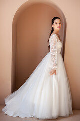 Fototapeta premium Morning bride.Young fashion model 
