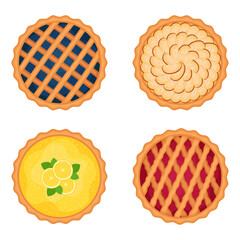 Set of sweet pies, vector illustration