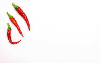 Chilli Peppers on White Background