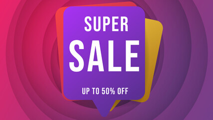 Super sale up to 50% off ,sale tag design badge elements  , isolated on transparent background ,  Flat Modern design , Illustration Vector  EPS 10 