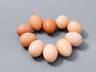 agricultural products chicken egg elite natural on a gray background