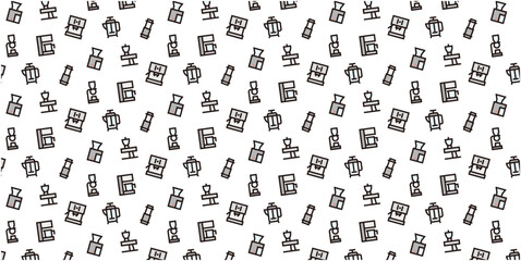 Coffee shop icon pattern background for website or wrapping paper (Color icon version)