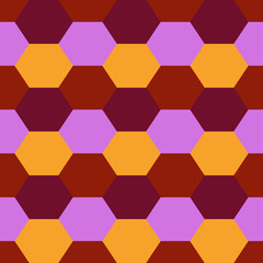 Seamless pattern. Hexagons ornament. Tiles background. Hexahedrons wallpaper. Ethnic motif. Geometrical backdrop. Digital paper. Geometric web designing. Mosaic textile print. Vector art work