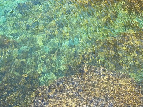 Green sea  sea water background.  Relax, zen, meditation.