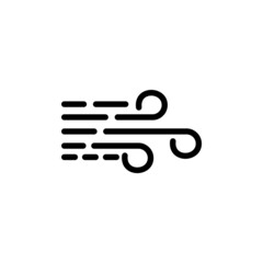Obraz premium Wind icon in flat style isolated on grey background. For your design, logo. Vector illustration.