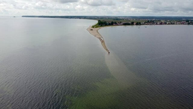 Aerial view on Rawa Peninsula on Baltic Sea in Poland.