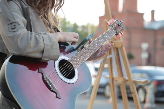 playing guitar