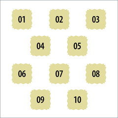 Colorful info-graphic numbers can be use to create presentation. Bullet points numbers one to ten. Colorful shape vector numbers.