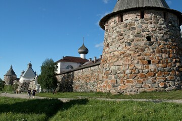 Fototapeta premium Russian Orthodox Monastery founded in the 15th century on Bolshoy Solovetsky Island. Russia.